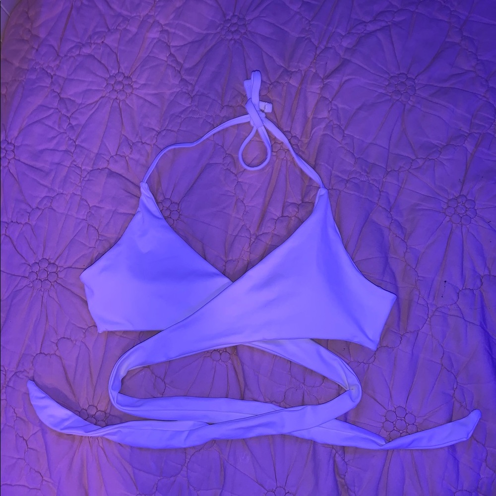 White Crossed/Tie Bikini top